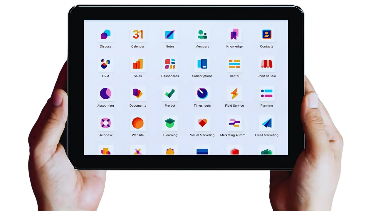 Odoo-ERP Apps auf Tablet